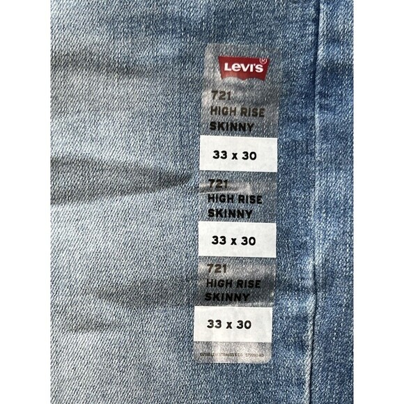 Levi's Women's 721 High Rise Skinny Leg Factory Distressed Stretch Jeans 33 x 30 - Picture 13 of 15